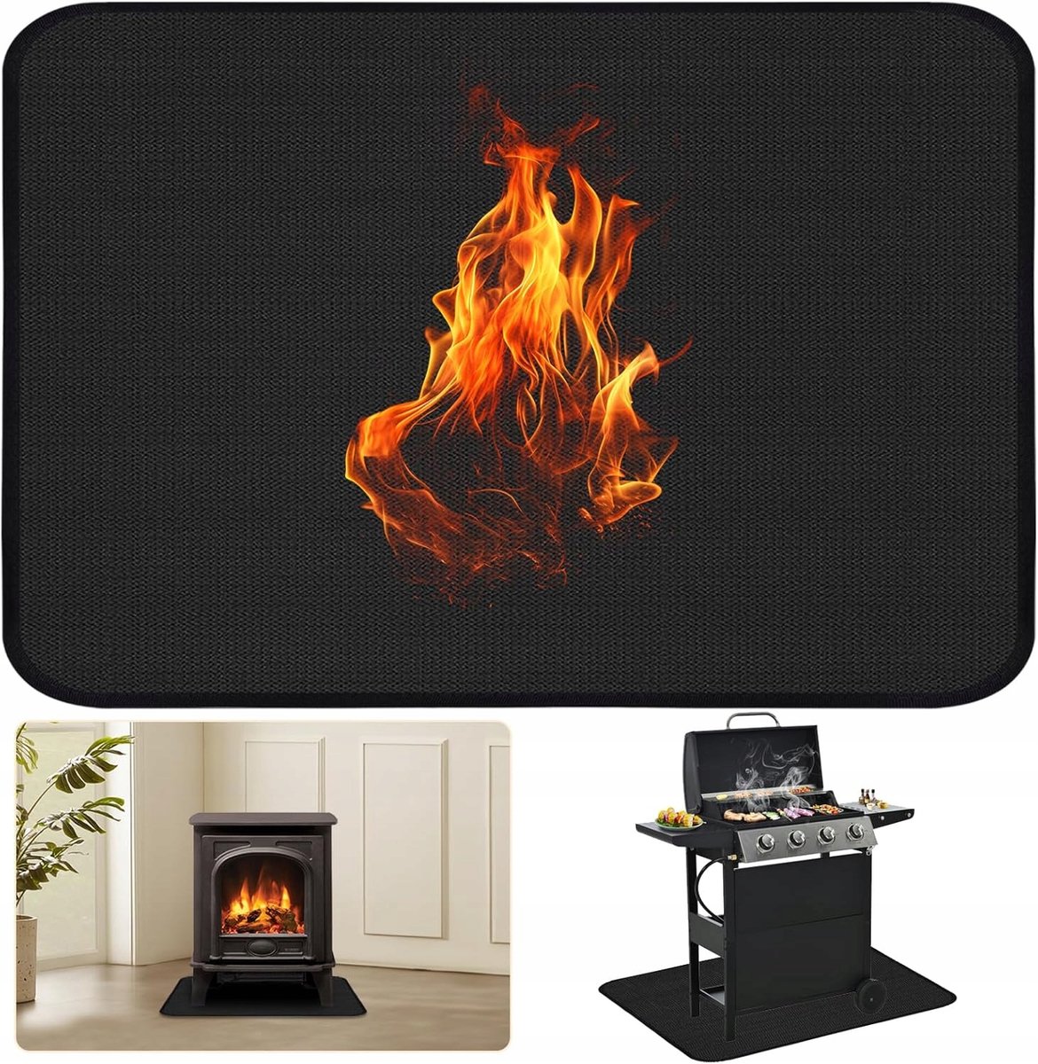 Vuurbestendige Glasvezel Mat - 60x40cm - Bescherming voor Grill, Oven & Haard