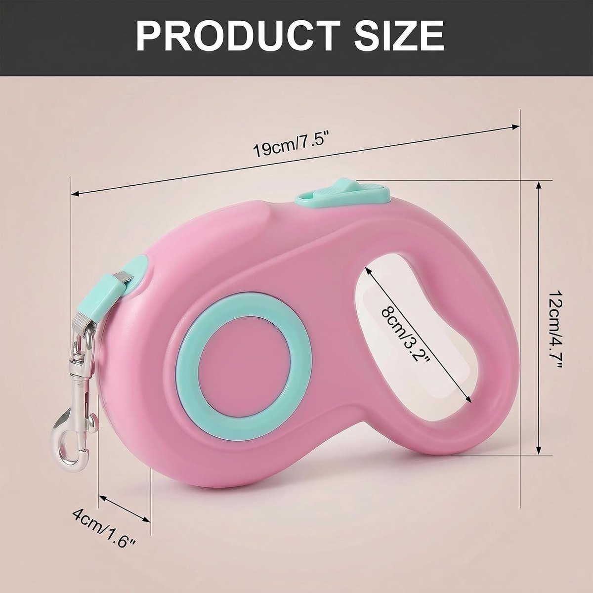 Hondenriem 5 meter - Roze - 5 Meter - Uittrekbare Nylon Lijn met 360° Draaibare Haak - Voor Honden tot 15 kg