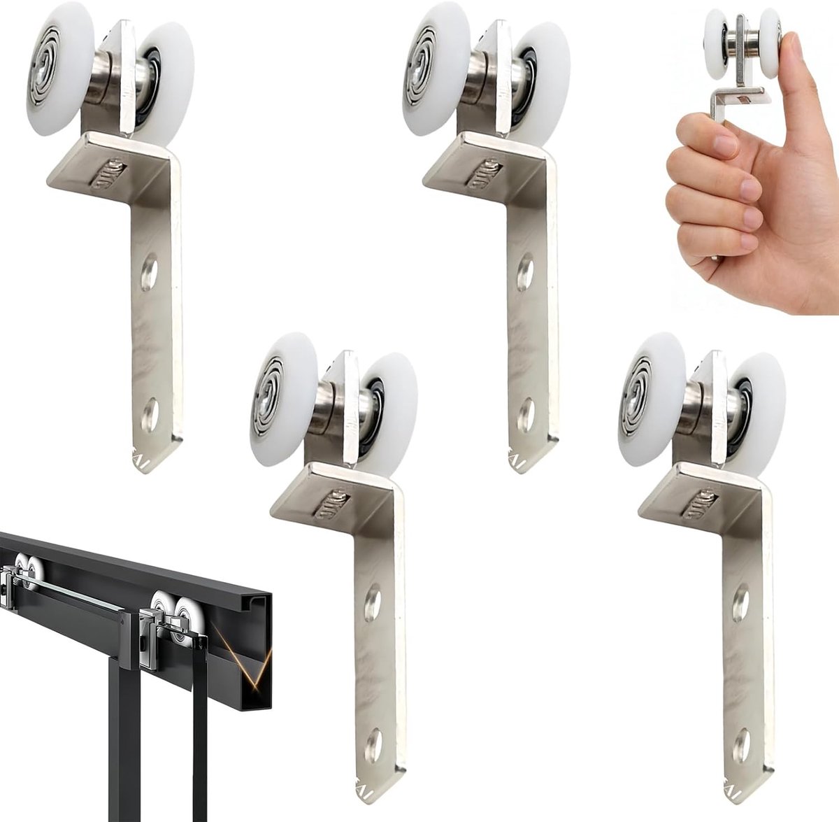 Rolgordijn wielen 4 stuks 20 mm wit stille glijwielen voor gordijnen schuifdeuren fotolijsten woonkamer slaapkamer kantoor