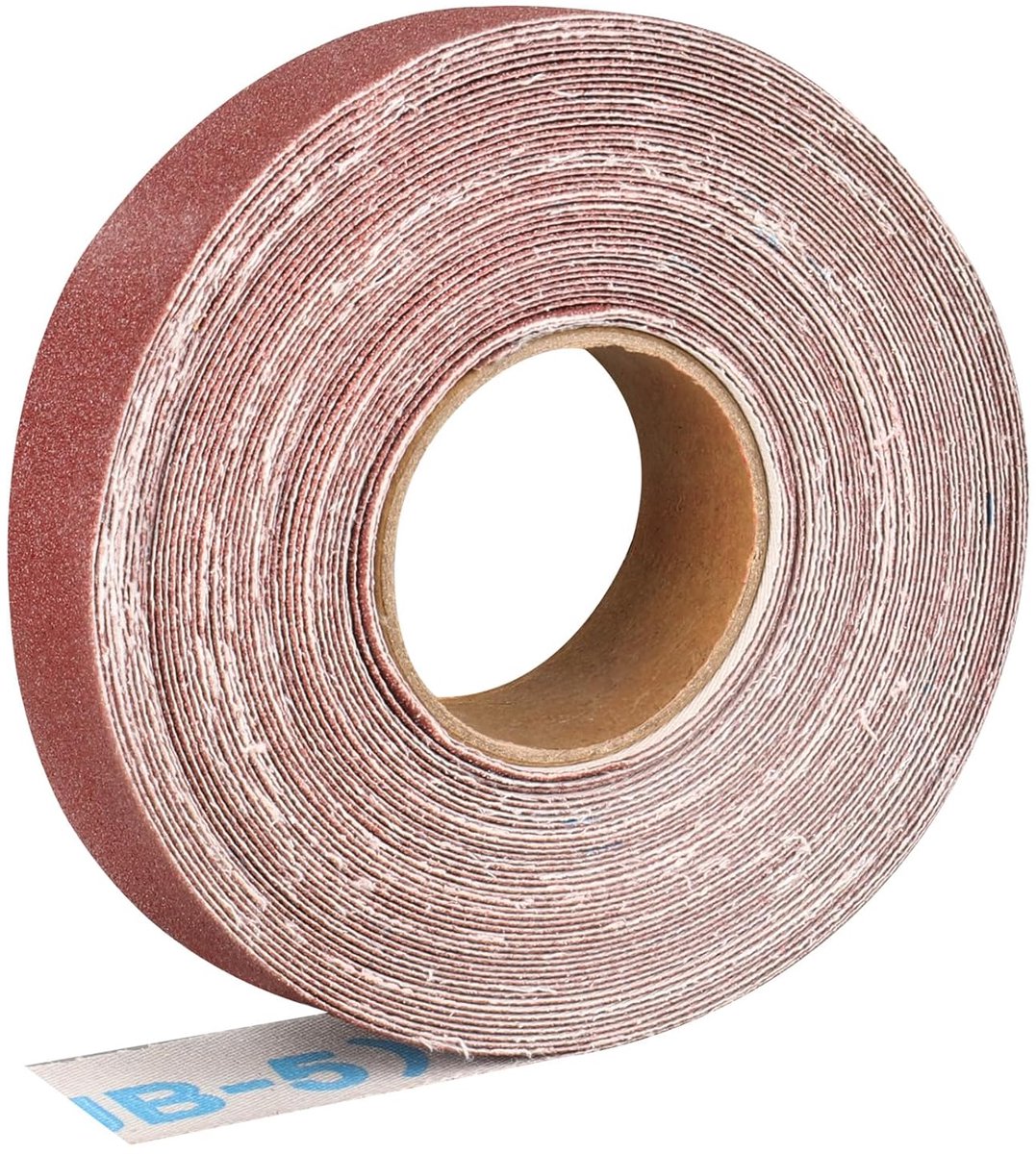 Schuurpapierrol 2,5 cm x 10 m, aluminiumoxide schuurpapier met korrel 120, geschikt voor schuren, hout, meubelbewerking, roestvrij staal en carrosseriebewerking