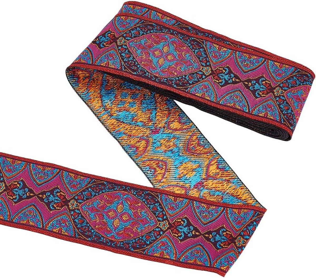 5M jacquard lint trim 50 mm breed vintage bloemen borduurwerk lint met bladpatronen Boho geborduurde geweven trim stoffen linten voor naaien knutselen huisdecor geschenkverpakking