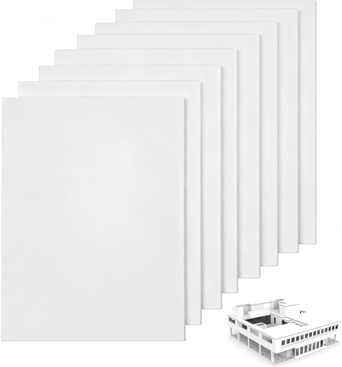6 Stuks Witte Polystyreenplaten,29.6cm × 21cm ×1mm | Kunststof Platen,Plastic Plaat,Witte Kunststofplaat voor Modelbouw,Knutselen,Interieurdecoratie,Handwerk,Breekt Niet Snel