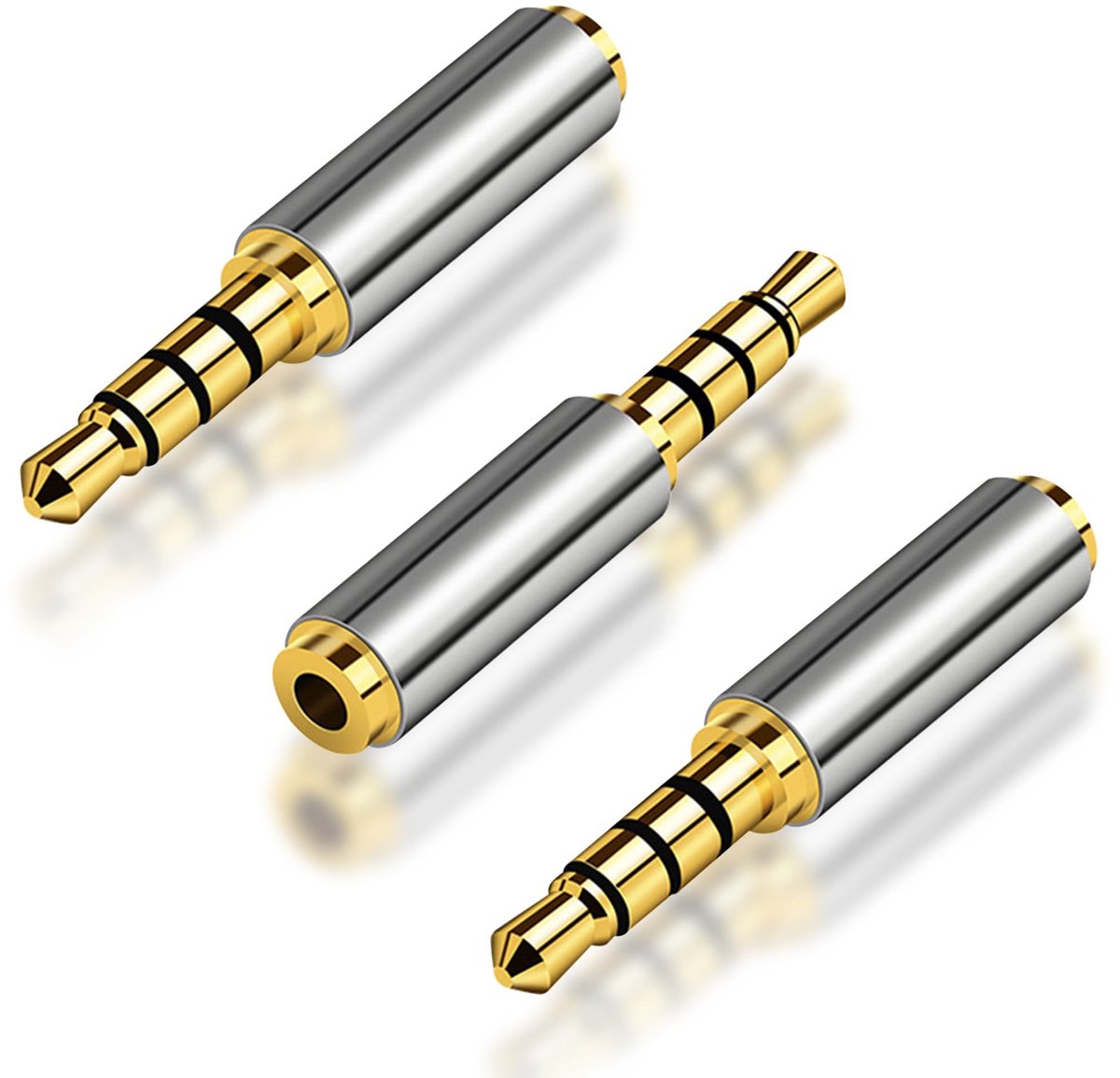 Omgoods - 2.5mm naar 3.5mm Audio-adapter, 3-Pack