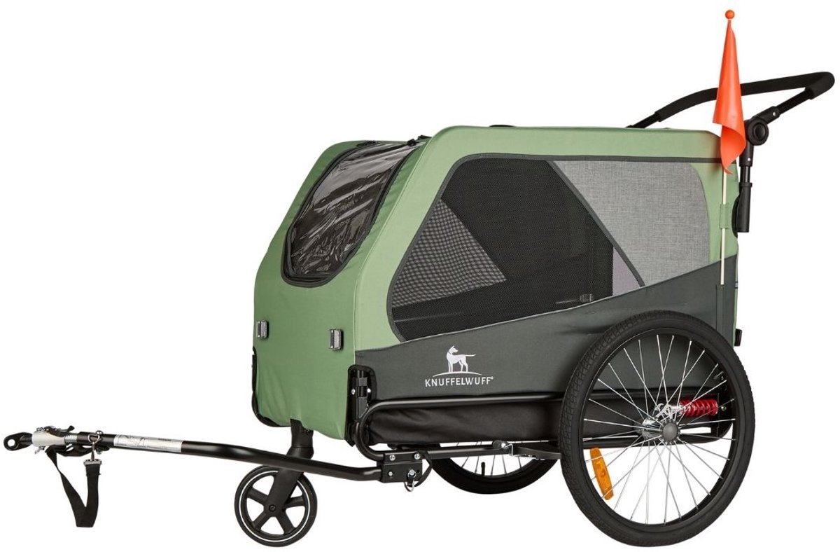 Knuffelwuff Cruvado comfortabele hondenaanhanger en buggy voor veilige uitstapjes met de fiets