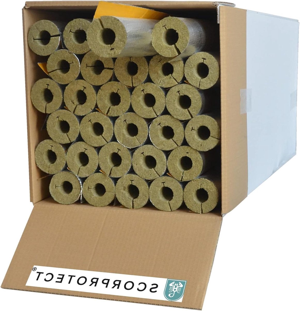 Buisisolatie Steenwol - Isolatiebuizen - Leidingen Isoleren - Aluminium Bekleding - 30 Meter Dekking - Aluminium