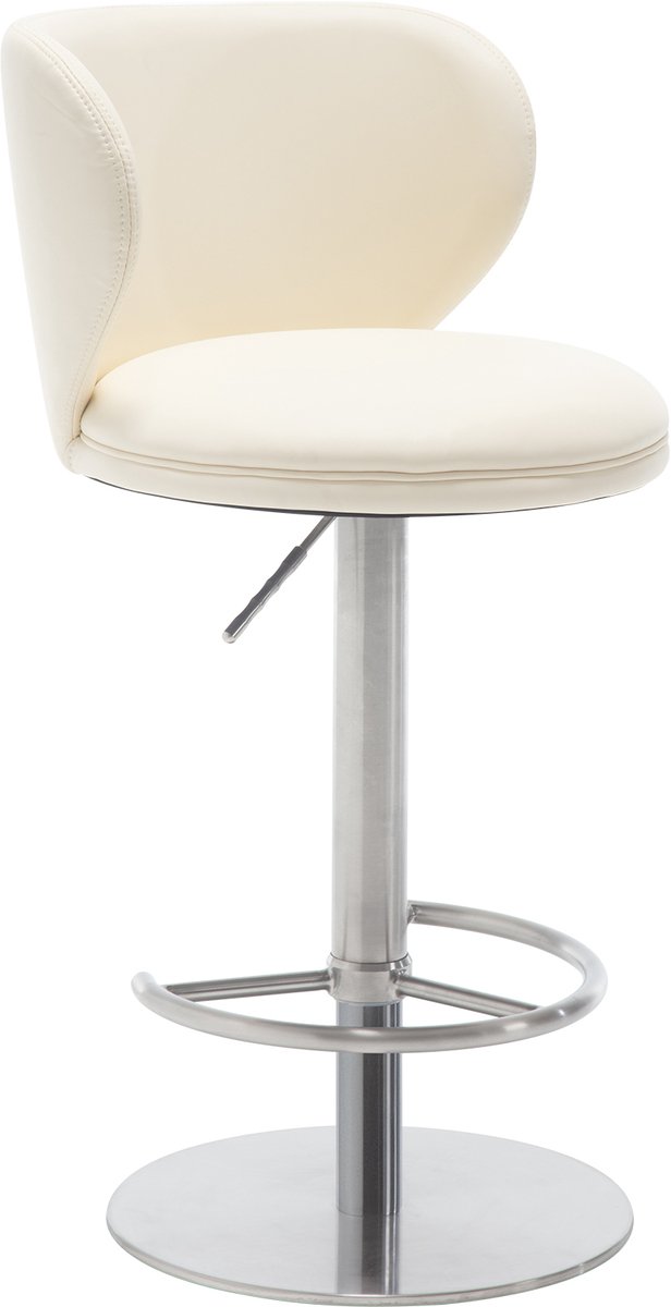 Clruro Barkruk - Zithoogte 22,8-32,7 inch - BIMFA Gasveer - Nappaleer/RVS - Zwart Titanium