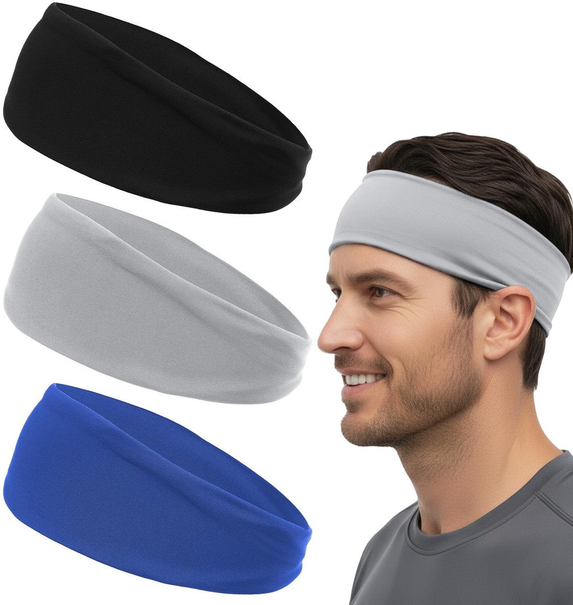 Omgoods - Set van 3 Antislip Hoofdbanden voor Sport en Fitness