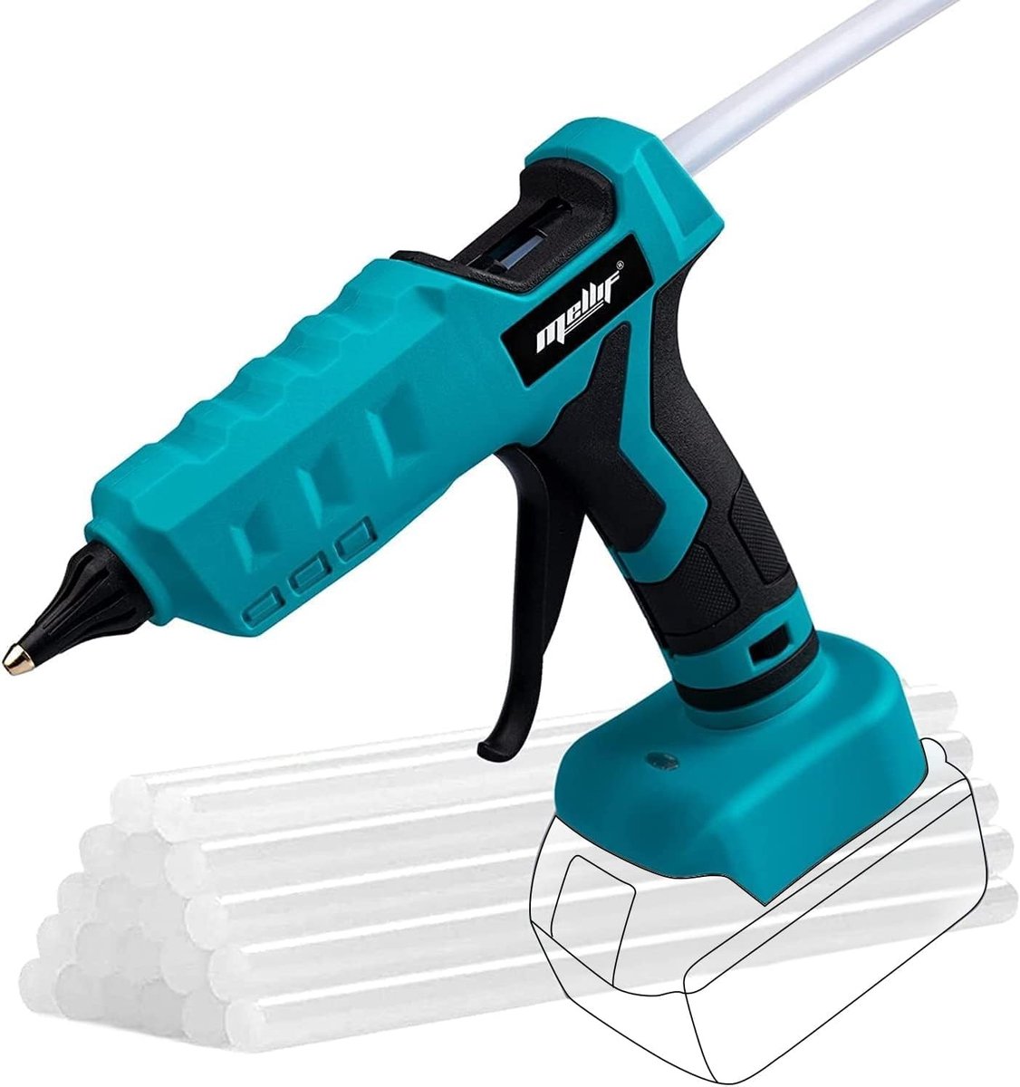 SolidKeus - Draadloze Lijmpistool voor Makita 18V L Batterijen