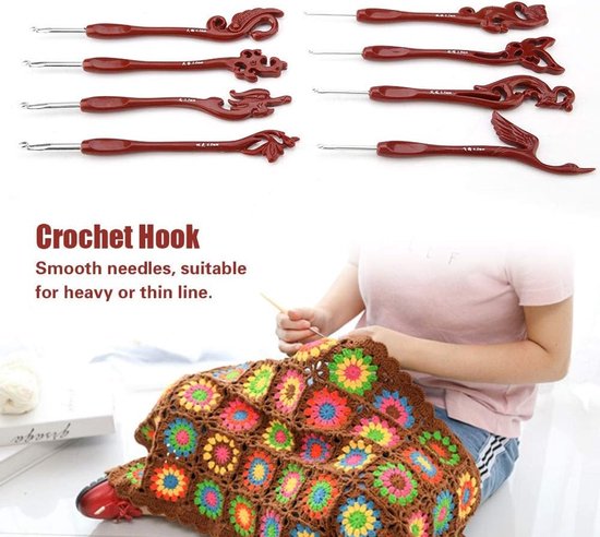 Set van 8 Haaknaalden met Retro Vogelontwerp - Ergonomische Breinaalden voor Sweaters en Mutsen, Perfect voor Haken en Breien — afbeelding 5