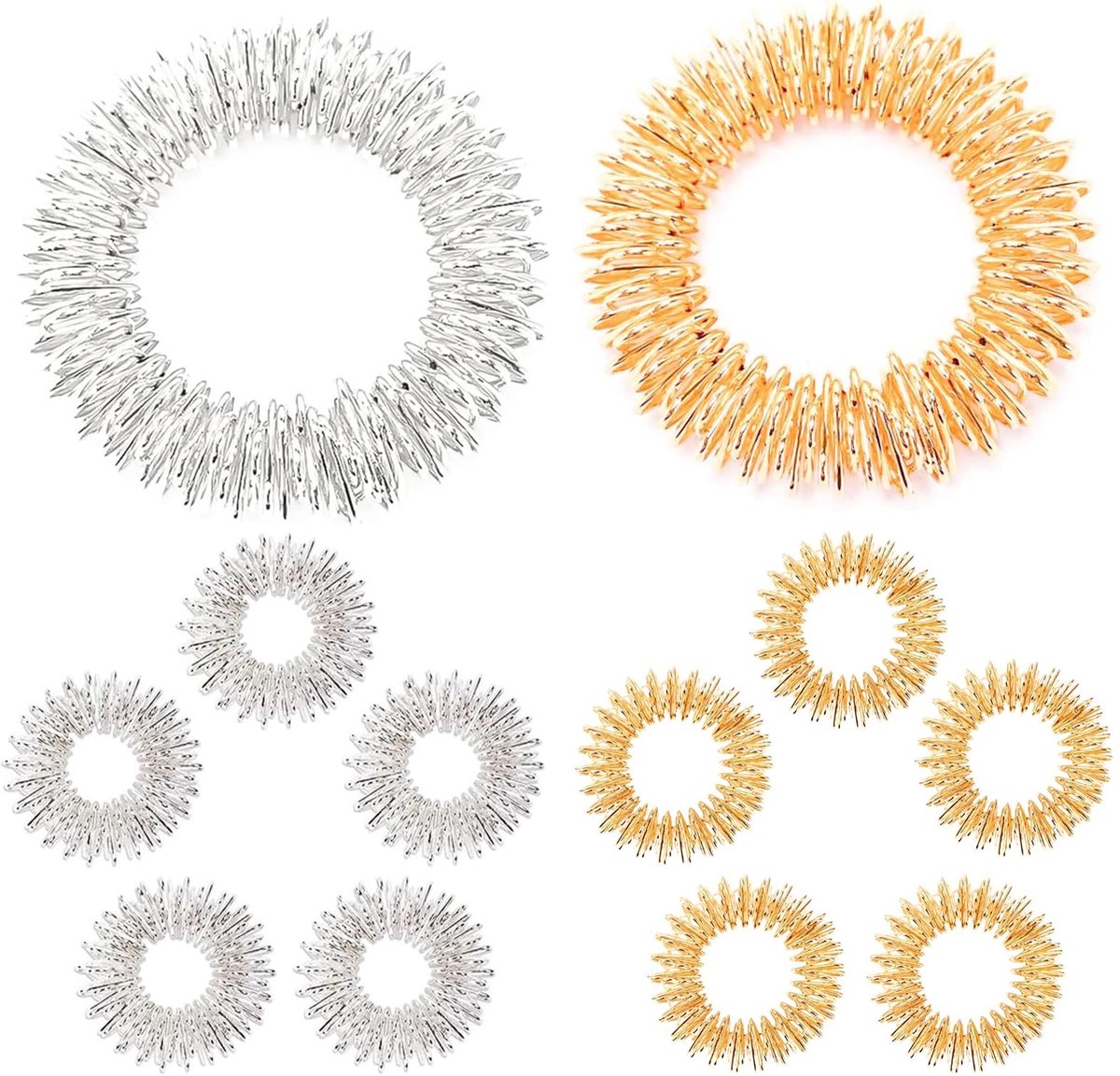 SolidKeus - Massage Set met 12 Acupressuur Ringen en Armbanden