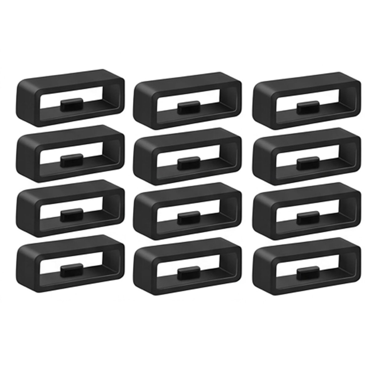 SolidKeus - 12 Stuks Siliconen Horlogebanden met Ring voor 20 mm Horloges