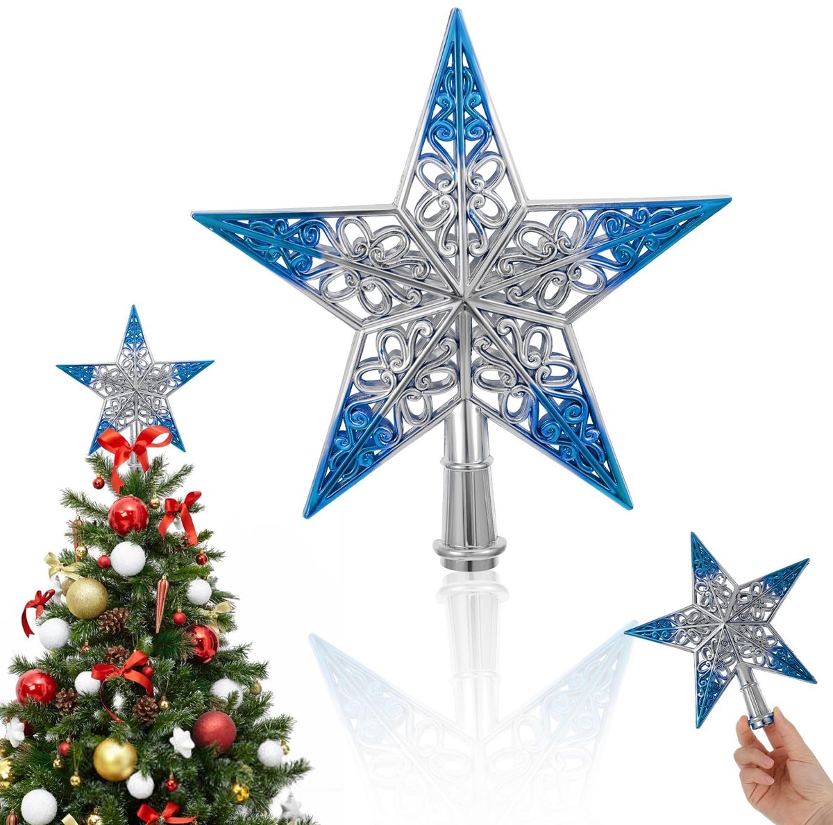 SolidKeus - 20 cm Ster Ornament voor Kerstboomdecoratie