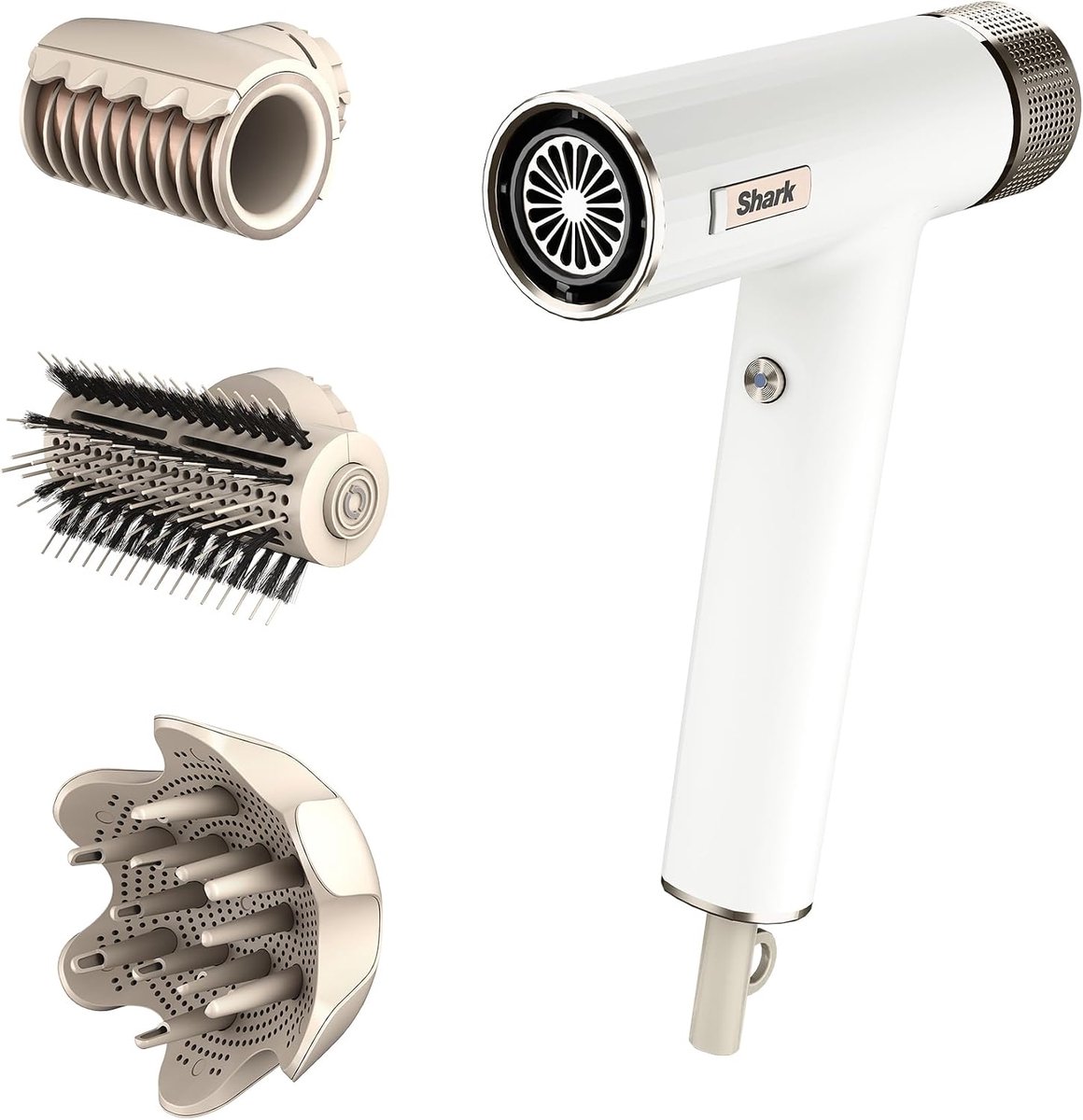Föhn Ionisch 1700W met 3 Stylingopzetstukken – Sneldrogend, 3 Snelheden, Coanda Technologie – Wit