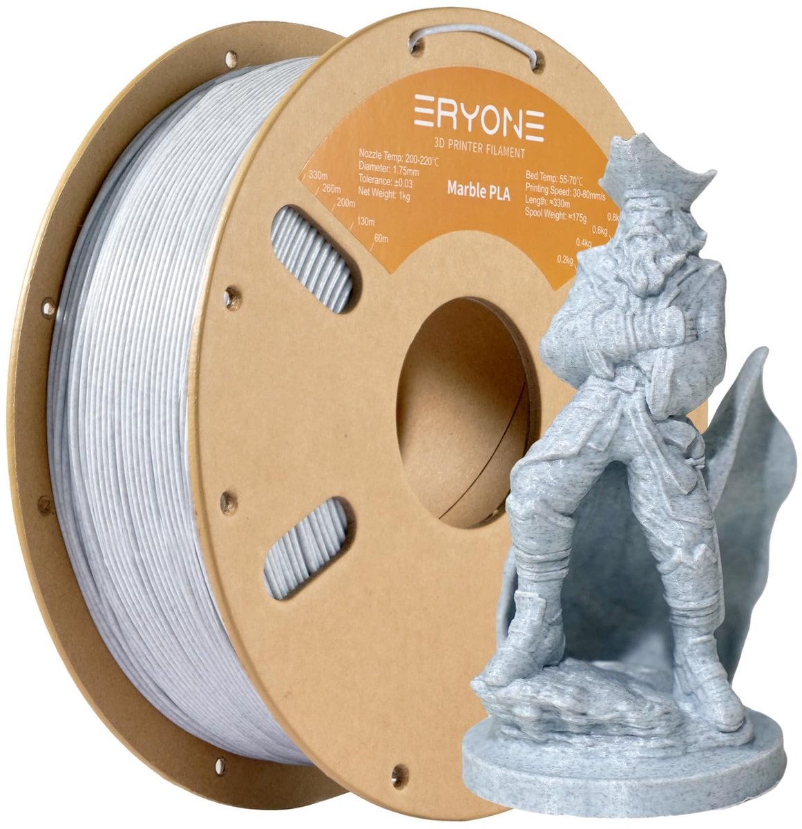 SolidKeus - 3D-Printfilament PLA 1,75mm 1kg Marmor Kleur