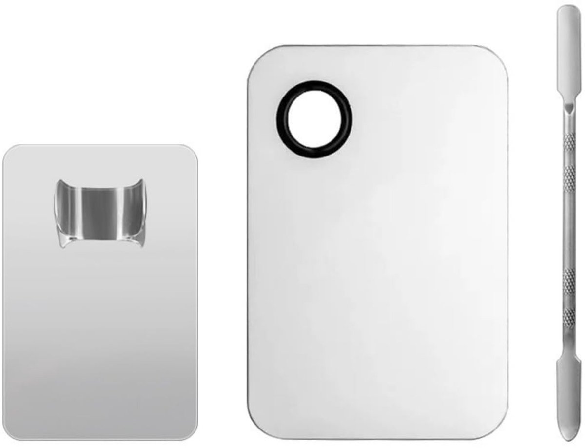 SolidKeus - 3 Stuks Make-up Mengpalet van RVS met Spatel