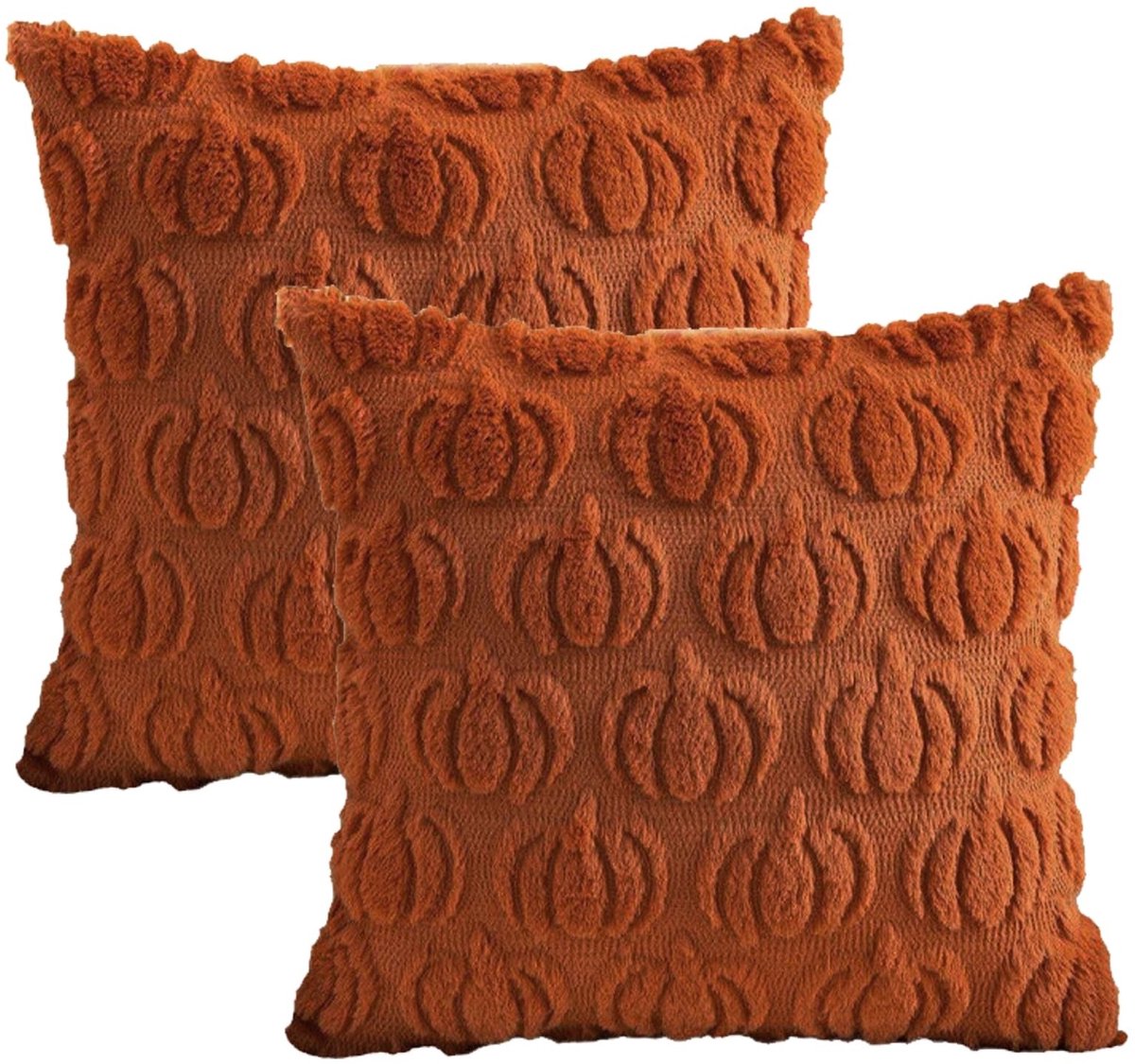 SolidKeus - Set van 2 Pompoen Kussenslopen 45 x 45 cm voor Halloween en Herfst