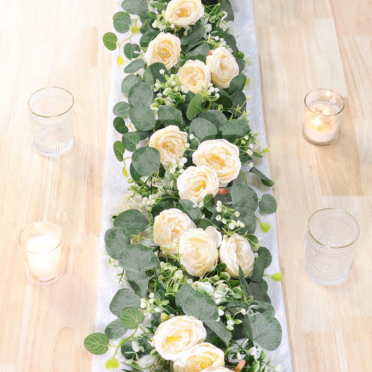 SolidKeus - 2 Stuks Kunstbloemen Kransen voor Decoratie