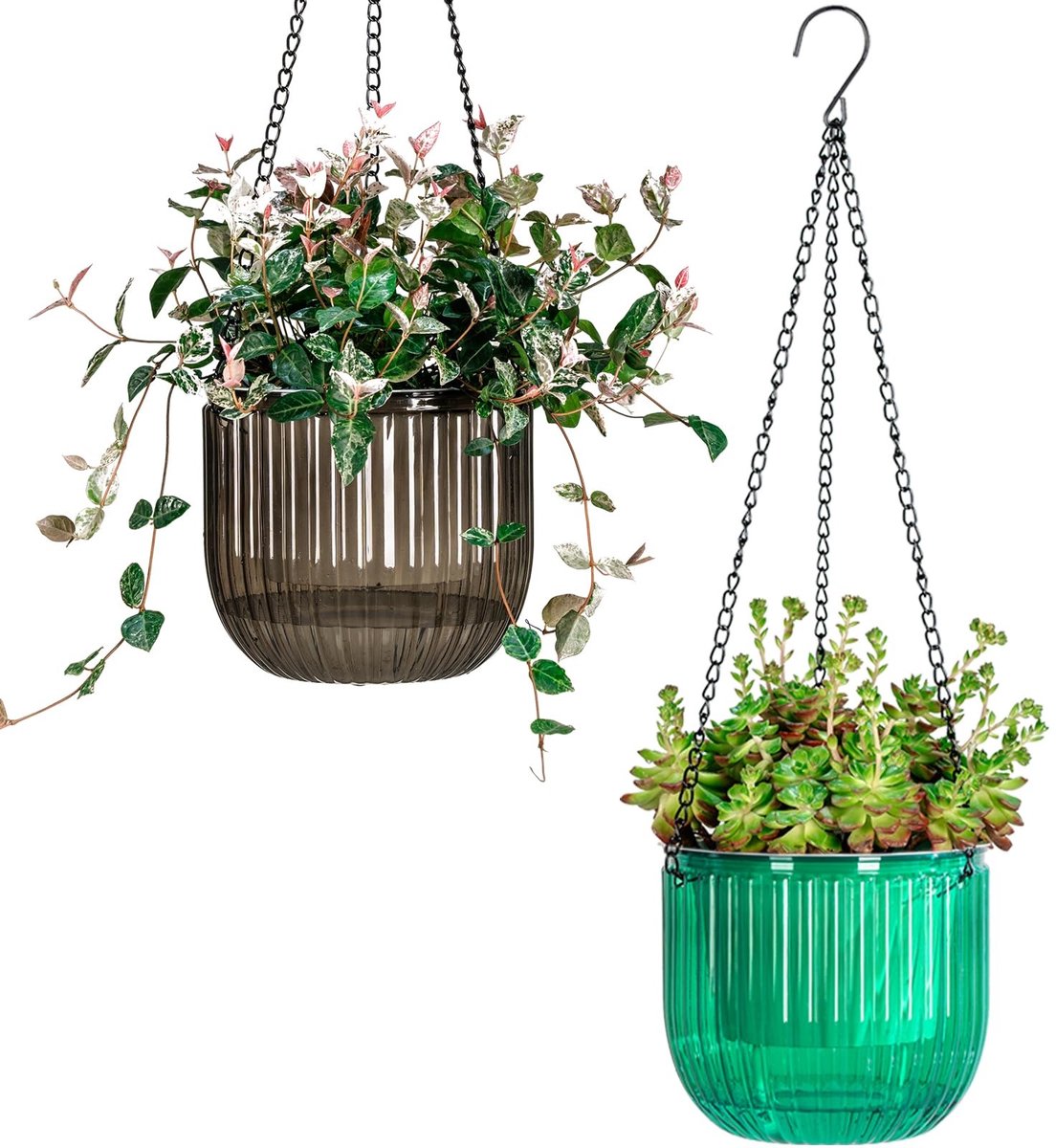 SolidKeus - Set van 2 Zelfwaterende Hangpotten voor Planten