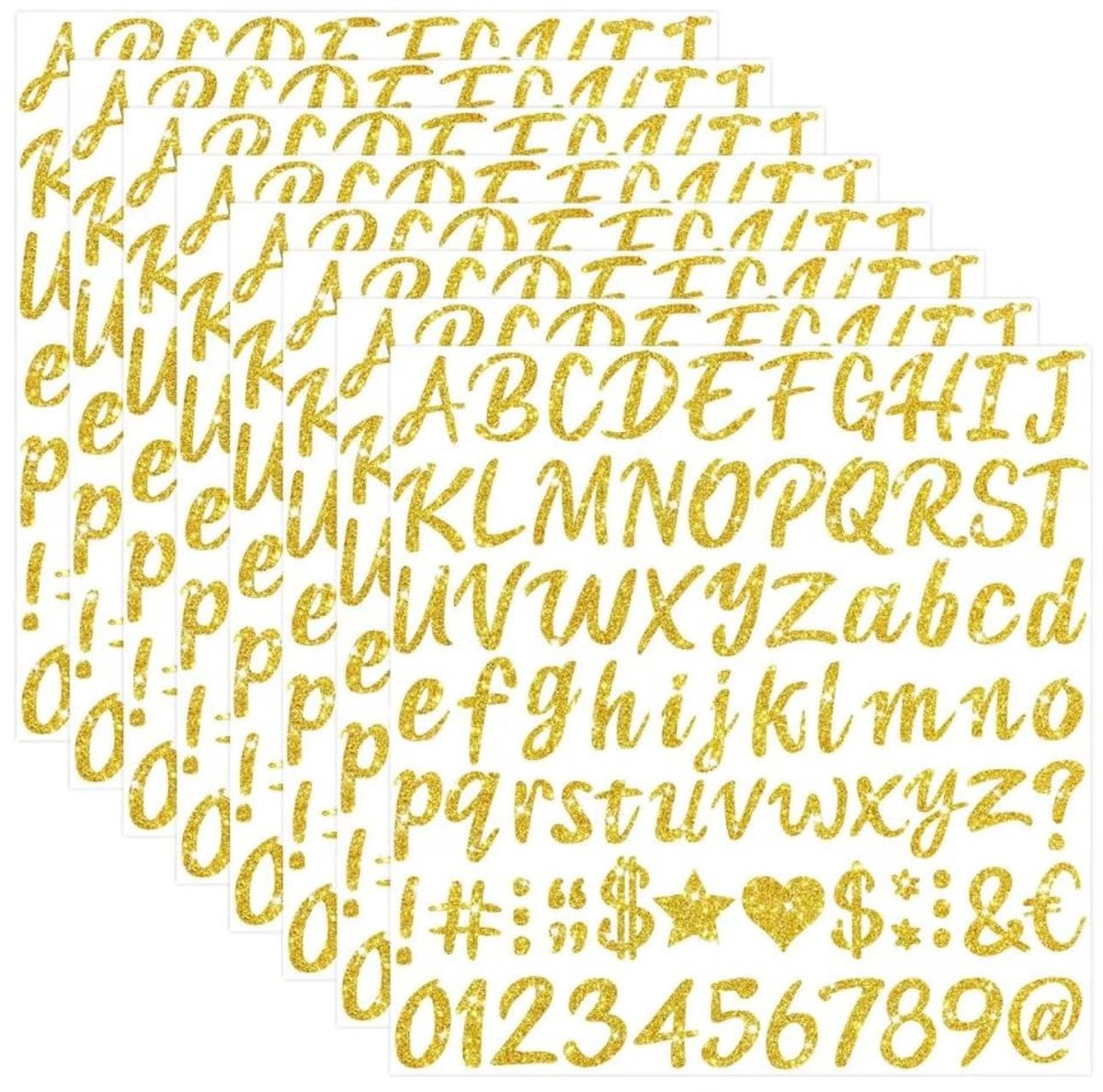 SolidKeus - Set van 10 Gouden Zelfklevende Letterstickers voor DIY