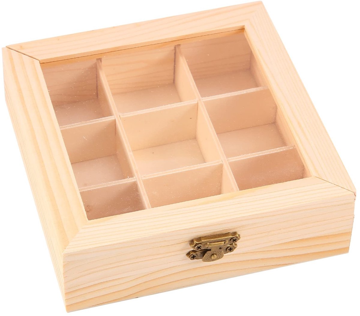 SolidKeus - Houten Opbergdoos met 9 Compartimenten voor Organisatie
