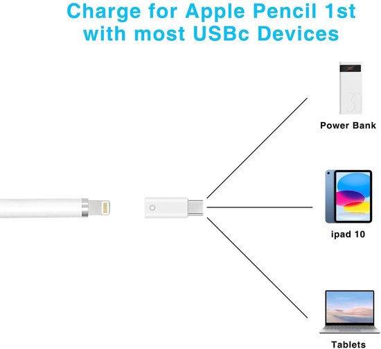 SolidKeus - USB Adapter voor Apple Pencil 1 met Draadloos Oplaadpunt — afbeelding 2