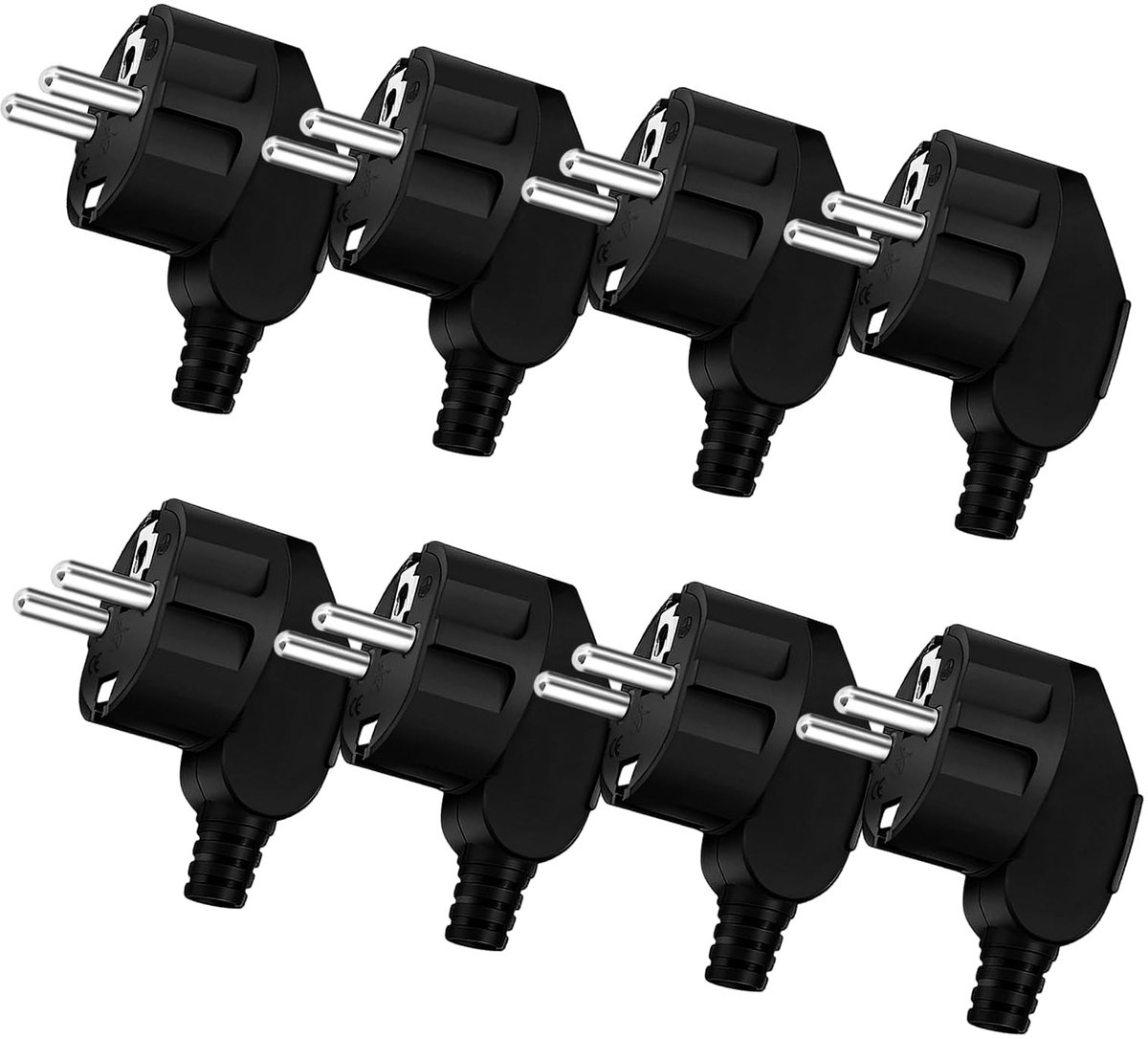 SolidKeus - Set van 8 Buitenpluggen 250V / 16A met Valbescherming
