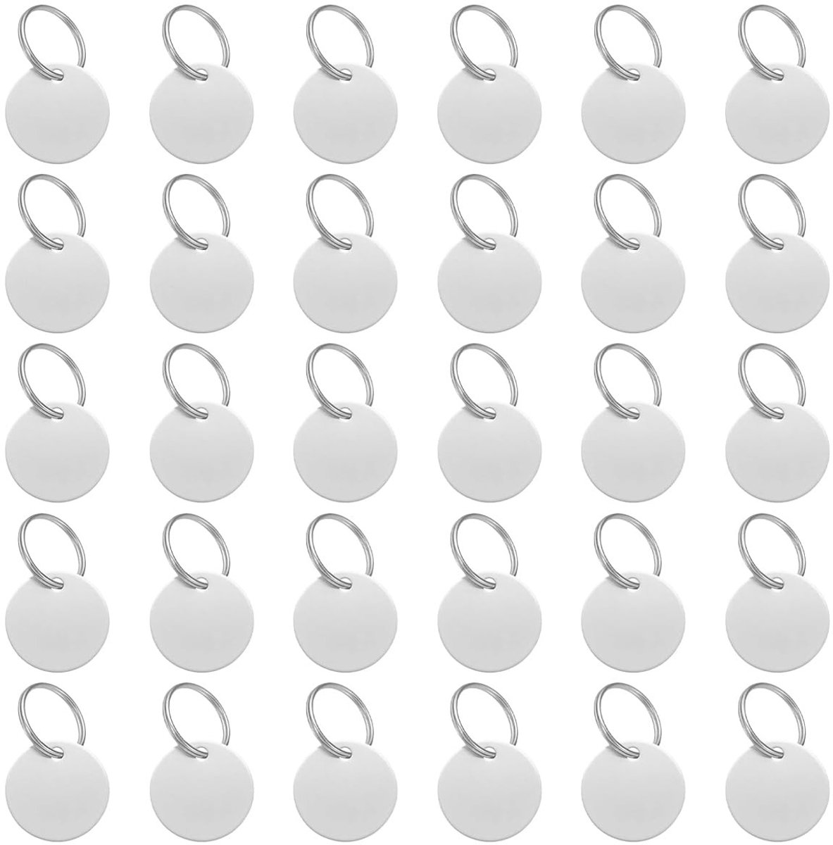 SolidKeus - 30 Stuks RVS Lege Labels voor Graveren, Voor Kettingen en Armbanden