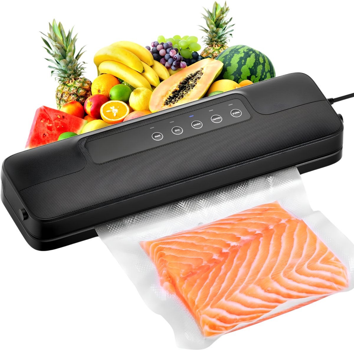 Lìon® Vacumeermachine - Vacuüm Sealer - Vacuummachines - Zwart - 38cm x 6cm x 38cm