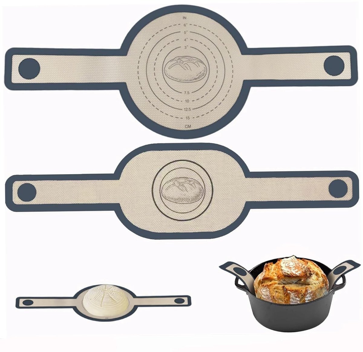 SolidKeus - Set van 2 Herbruikbare Siliconen Bakmatten voor Dutch Oven