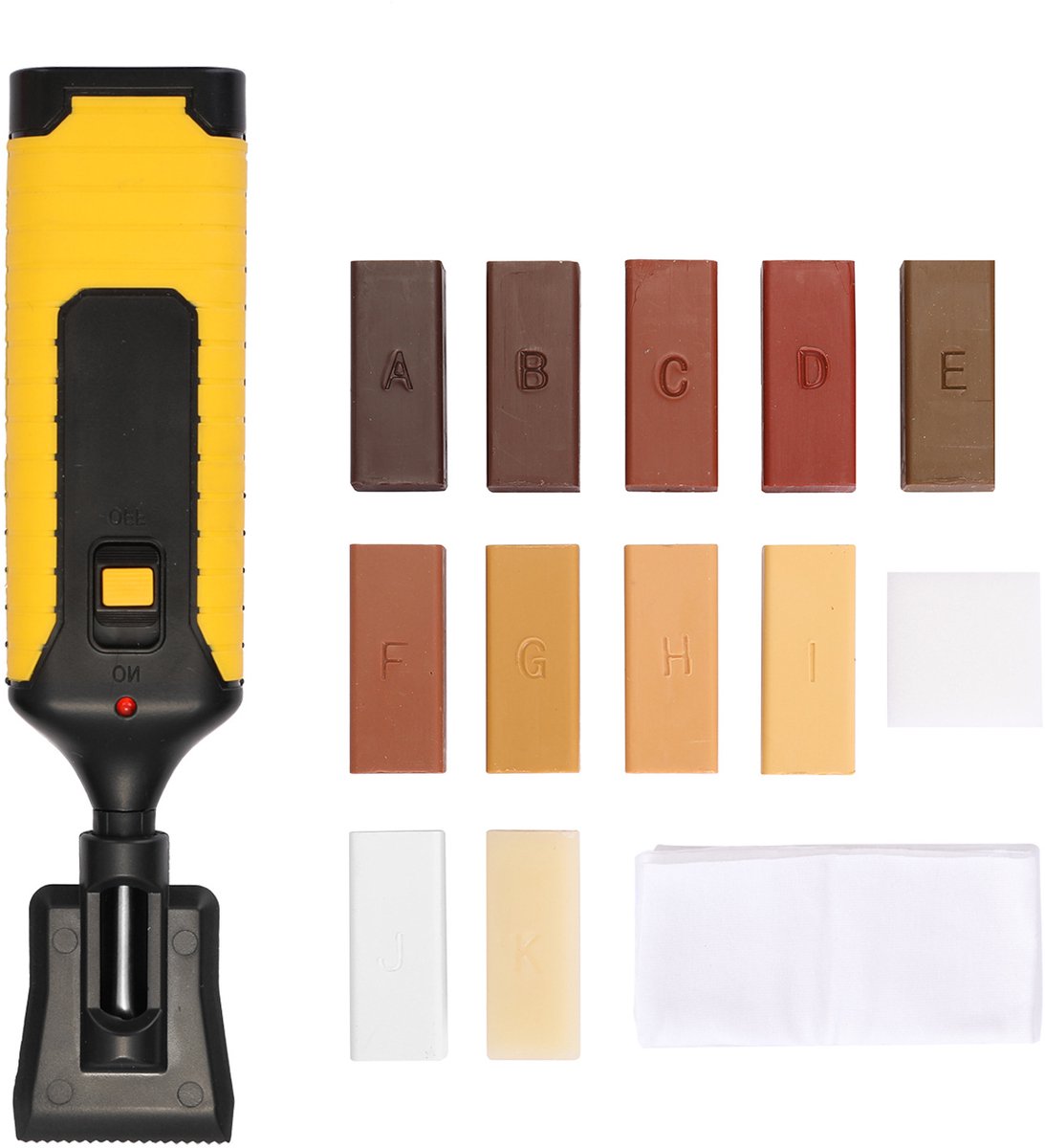 Laminaat Reparatieset - 11 Kleuren Hard Wax Staven - Reparatieset - Vloer Reparatie - Meubel Reparatie - Krassen Repareren - Zonder Batterij - Geschikt Voor Houten Vloeren, Laminaatvloeren En Vinylmeubelen
