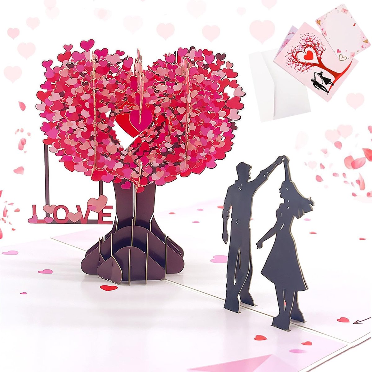 SolidKeus - Pop-Up Kaart, 3D Valentijnskaart met Envelop, Romantisch Cadeau