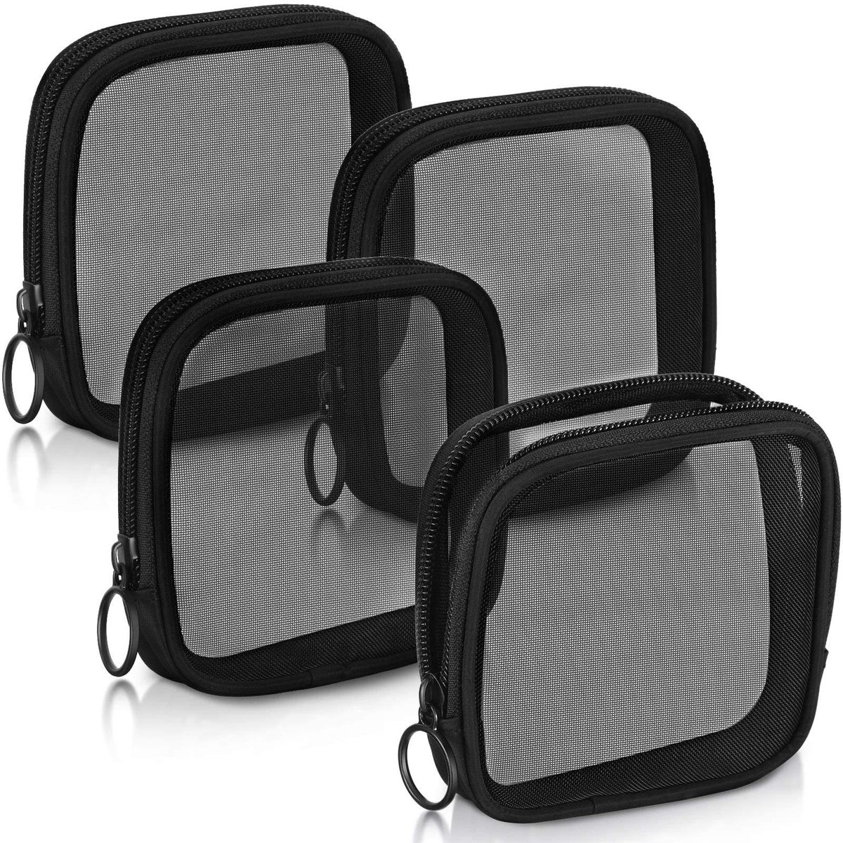 SolidKeus - Set van 4 Transparante Make-up Tassen voor Reizen