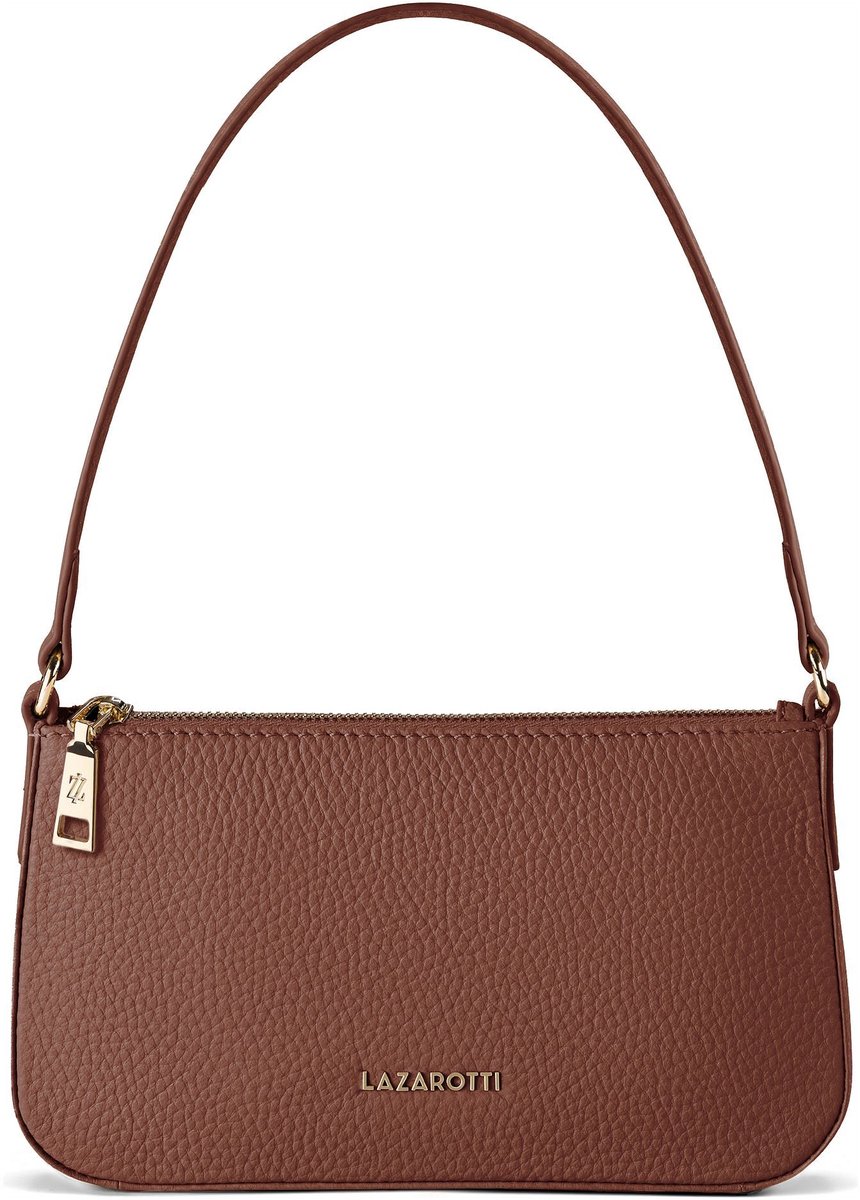 Lazarotti Bologna leeren pochette schoudertas 22 cm - Dames - brown