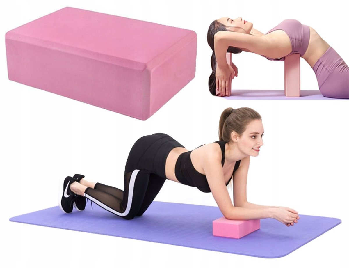Yoga Blok - Stevige EVA Schuim Blok voor Fitness & Pilates - Roze