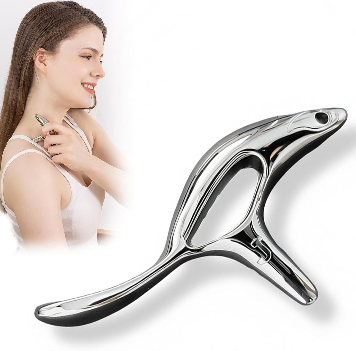 1 stuk - Massager - Metaal roestvrij staal - Originele punt massage kegel - Geschikt voor het verlichten van de hele lichaamsspieren - Zilver