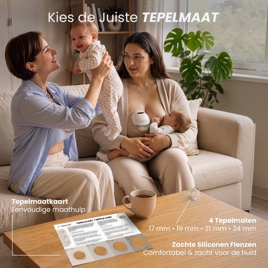CoCo Care® Dual Flow Pro 2025 - Elektrische Borstkolf - Handsfree Borstkolf - Borstkolf Handsfree - BPA-vrij - Inclusief PPSU Babyfles & 30 Melkbewaarzakjes - Beige van Merkloos — afbeelding 3