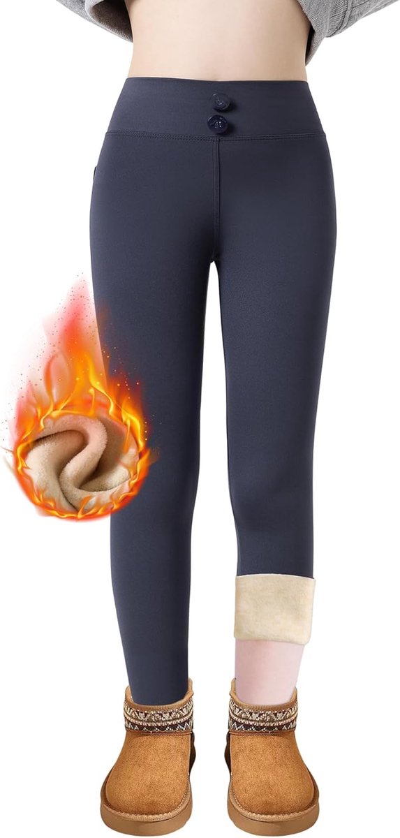 Leggings Meisjes Kinderen Gevoerde Thermische Leggings Met Zakken Fleece Warme Broek Elastische Lange Thermische Broek Winter Thermisch Ondergoed Voor Peuters 4-16 Jaar, Maat 104-176