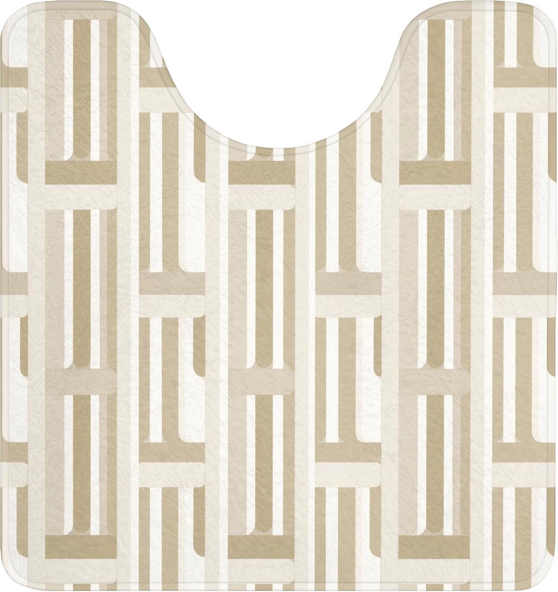 Mat 55x60 cm Wc Memory Foam Pedestal Mats For Bathroom Badkamer Accessoires Badmat Bath Rug Washable Douchemat Modern - Geometrisch - Beige