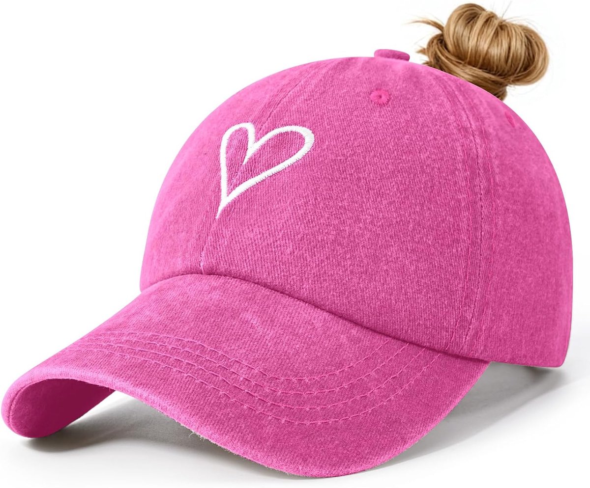 Dames baseballpet paardenstaart vintage dames zonnehoeden zomer verstelbaar met hoge ponystaarten gat geborduurd gewassen zonnehoed unisex