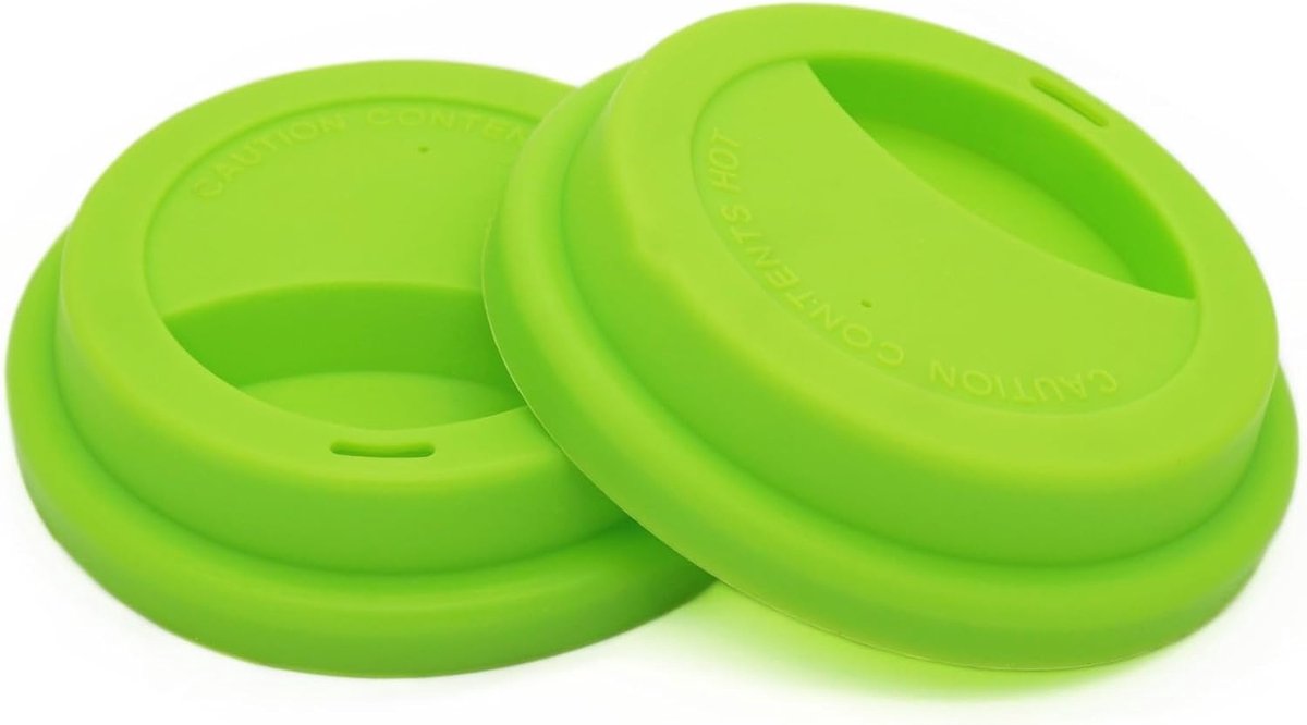 Deksels van siliconen, lekvrij, groen, 2 stuks