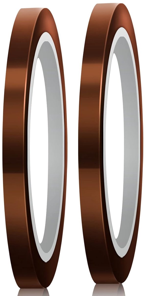 2 rollen Hoge Temperatuur Sublimatie Tape Hittebestendige Thermische Tape voor Printen Sublimatie Overdracht Warmte Isolatie Golflassen (10 mm x 33 m, Fauve)