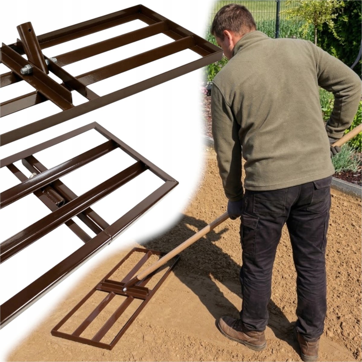 Handmatige Nivelleerhark voor Tuin, Zand en Grond