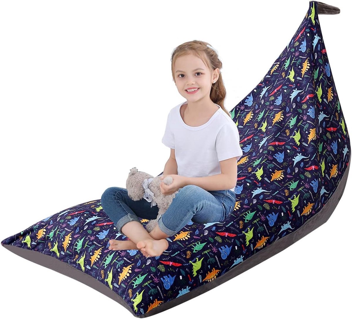 Dierenspeelgoed Opbergzakken Zachte Opvouwbare Stoel Sofa Stoelhoes voor Kinderen Kinderen Grote Capaciteit Donkerblauw
