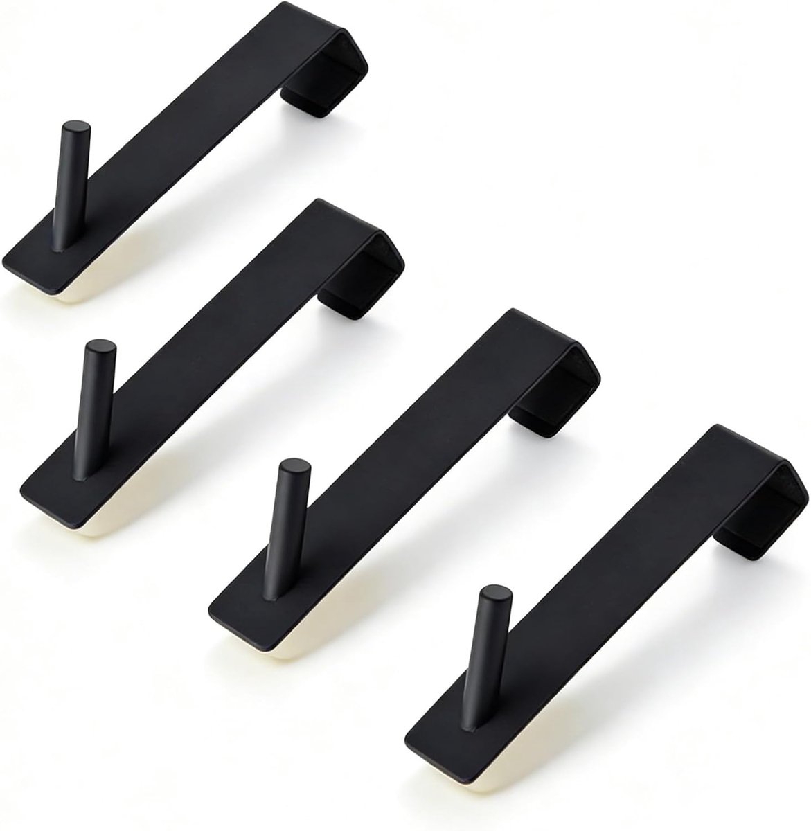 4 stuks, 12,5 cm, roestvrij staal, douchehaken voor glazen wand zonder boren, haak douchewand met beschermmat, douchehaak voor glazen wand, handdoekhouder, glazen wand voor glasdiktes ≤ 10 mm