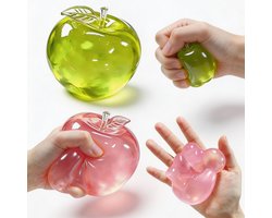 Casalora - 2 Stuks Appel Squishy Knijpspeelgoed Sensorisch Speelgoed Stress Speelgoed - Slow Rising Fidget Toy - ASMR Anti Stress Bal - ADHD & Autisme Speelgoed voor Kinderen en Volwassenen
