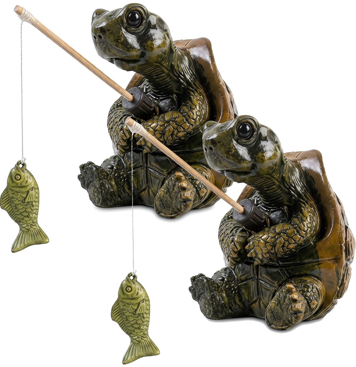 SolidKeus - Set van 2 Decoratieve Tuinfiguren Schildpadden van Hars