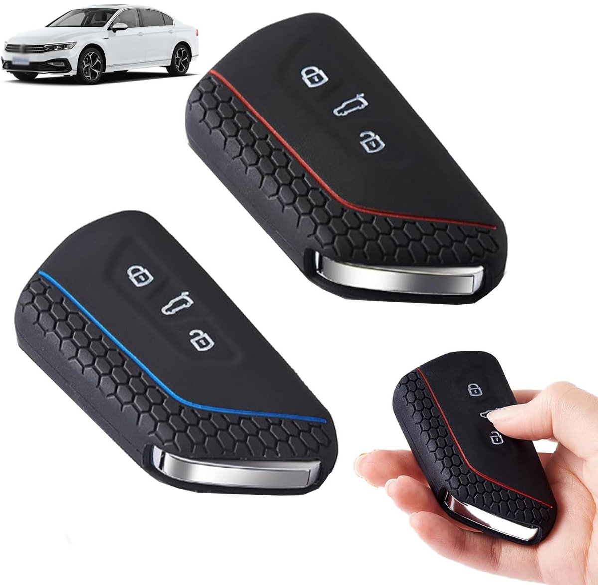 SolidKeus - Set van 2 Siliconen Sleutelcovers voor Auto Sleutels