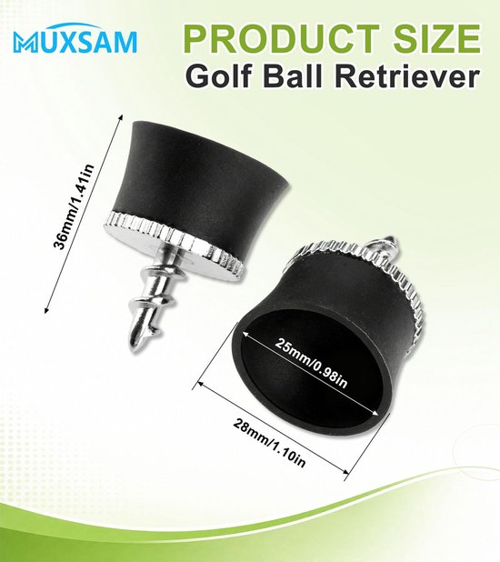 SolidKeus - Golfbal Pick-Up Retriever van Rubber en Metaal, Zwart van Solidkeus — afbeelding 5