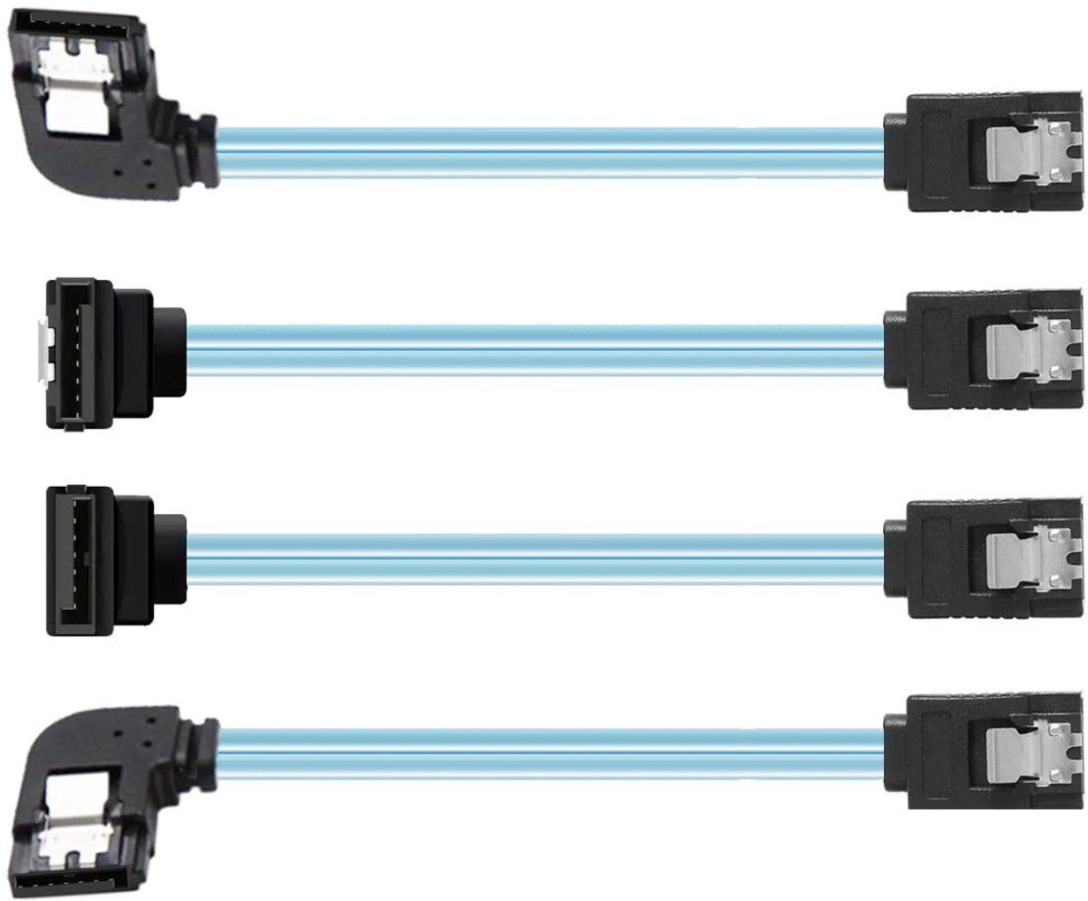 SolidKeus - Set van 4 SATA Kabels met 90 Graden Hoek 25cm