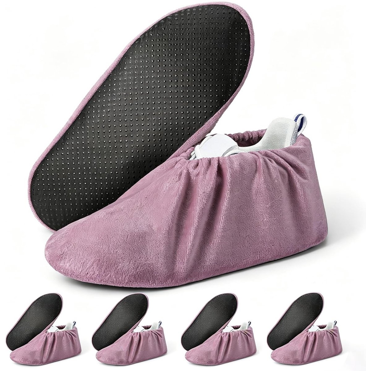 SolidKeus - Wasbare Overschoenen voor Thuis, Antislip en Machinewasbaar - Lichtroze - 5 Pairs
